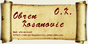 Obren Kosanović vizit kartica